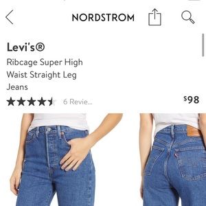 LEVI’S Ribcage Super High Waist Straight Leg Jeans
